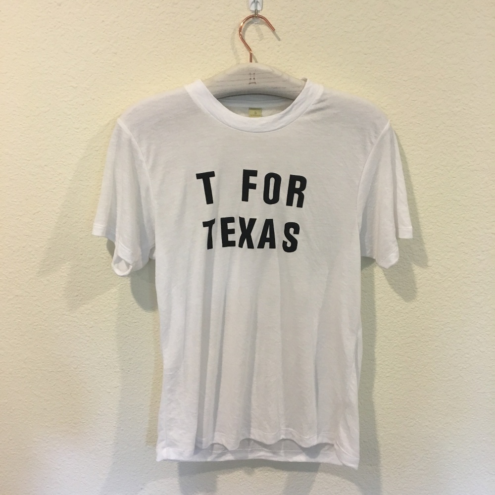 Alternative White 'T For Texas' Short Sleeve Tee with Black Print